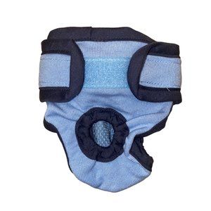 NWOT Extra Small XS Dog Diaper Cover Light Blue with Steel Gray/Black Trim